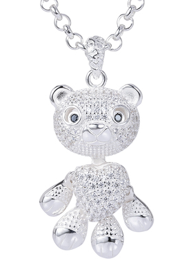 可爱小熊长款微镶女友情人节吊坠