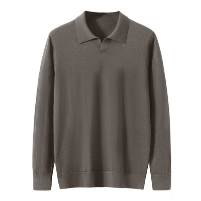 海鸥领商务男100%精纺羊绒衫