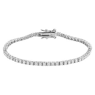 四爪镶满钻手链仿钻石网球链银镀K金手镯纯男女欧美嘻哈轻奢饰品