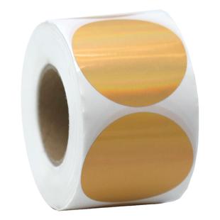 圆形镭射金热敏不干胶贴纸食品日化工业口红色号作业姓名标识食堂冰箱食品标识有效期标签可以贴的打印纸自粘