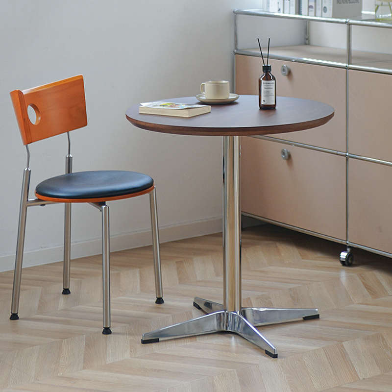 北欧现代简约实木圆形餐桌家用小户型饭桌售楼处洽谈桌休闲圆桌子