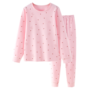 女童保暖内衣套装纯棉儿童秋衣套装女秋衣秋裤家居服秋冬抗菌睡衣