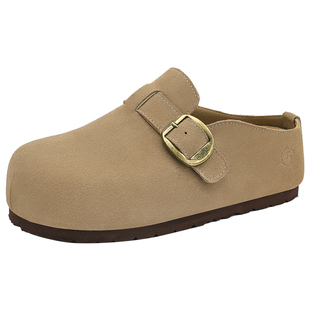 UBZ 宽版防水厚底包头内增高勃肯半拖女2026春新款外穿博肯懒人鞋