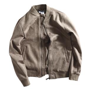 西班牙订单 线下899外码原单春季男高端麂皮绒棒球领休闲夹克外套