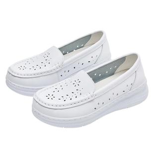 慕伊莱2025护士鞋四季款女镂空透气软底防滑医护专用舒适白色单鞋