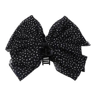 FromSheep~黑色波点绝美蝴蝶结发夹头饰小法式风出门半扎发抓夹女
