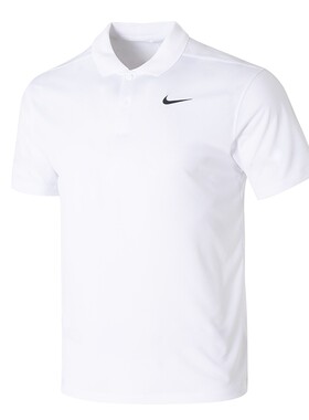 NIKE耐克男装健身训练服白色POLO衫T恤五分裤短裤26夏季运动套装