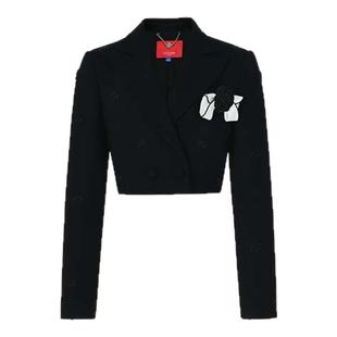 【包上恩、陈妍希同款】lefame拉飞姆玫瑰花蝴蝶结装饰西装女外套