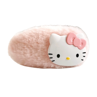 hellokitty毛绒发夹侧边毛茸大号bb夹三丽鸥少女刘海边夹可爱发夹