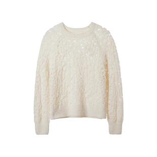 MESUX米岫冬含绵羊毛治愈衫宽松圆领套头针织毛衣女MMFUE417