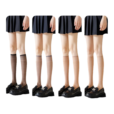 丝袜女小腿袜子长筒超薄款防滑脚尖透明水晶袜中筒防勾丝夏季隐形