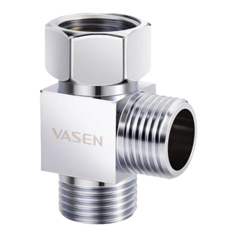 VASEN伟星全铜三通转接头分水器侧边单活接一分二 4分 一进二出