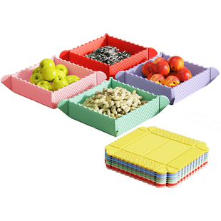 户外露营野餐水果盘便携式可折叠收纳盘硅胶餐盘零食饭盒用品餐具