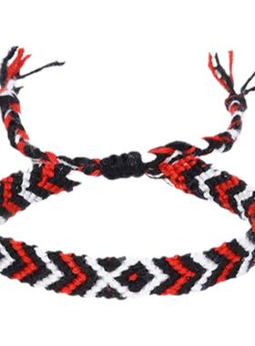 纯棉手工编织手绳活结款可调节女