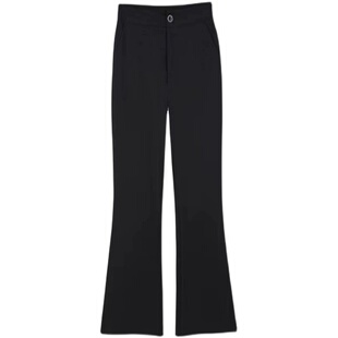 微喇叭裤女九分2025春秋厚款高腰显瘦垂感休闲小个子西装微喇裤子