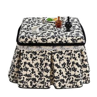 烤火桌罩套2025新款电烤炉套罩正方形加厚毛绒烤火被高级取暖桌布