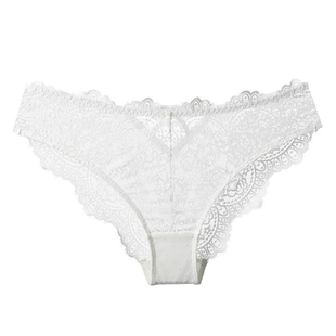 蕾丝性感内裤女2025新款薄款白色中腰法式薄款透气纯棉裆三角短裤