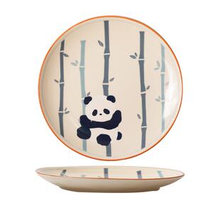 舍里熊猫陶瓷碗家用2025新款米饭碗个人专用吃饭碗可爱餐具菜盘子