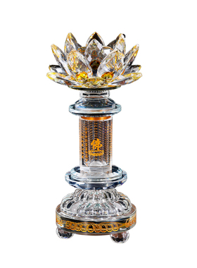 莲花水晶舍利塔装藏供放舍利子甘露丸佛塔摆件宝箧印陀罗尼嘎乌瓶