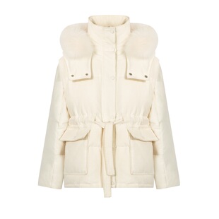 DUCHUNZI  2ways 羊毛老钱狐狸毛鹅绒服外套秋冬新款羽绒服滑雪服