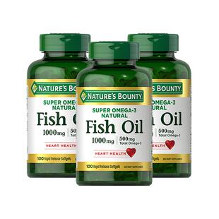 【自营】自然之宝欧米伽3深海鱼油胶囊1000mg100粒*3瓶中老年DHA