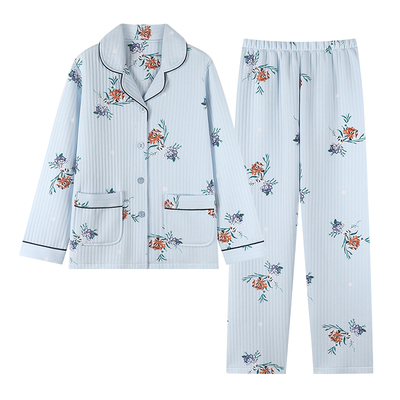 中老年人薄夹棉妈妈婆婆奶奶睡衣