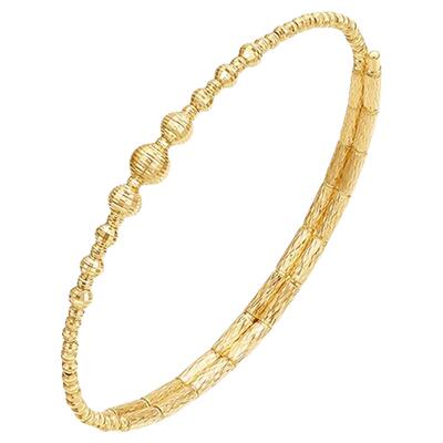 FENS珠宝18K金切割金珠磁吸手镯