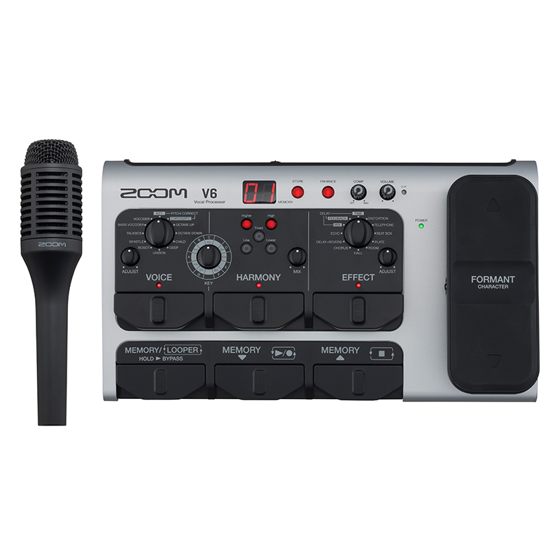 ZOOM V6 V-6人声效果器K歌人声录音现场演奏和声降噪混响效果器