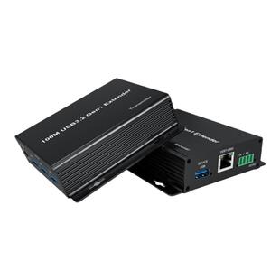 鹏迪 一进4出USB网线延长器100米USB3.2接口转网线RJ45接口网线延长支持触摸屏摄像头扫描枪单边供电过交换机