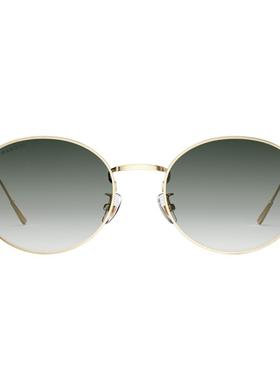 帕森复古椭圆框防晒墨镜情侣款