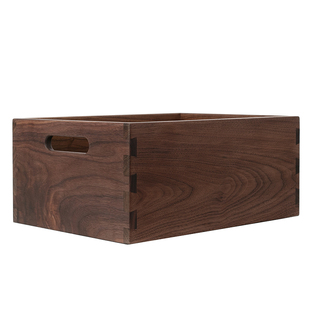 桌面收纳盒黑胡桃木传统燕尾榫榫卯结构储物盒全实木家居软装木盒