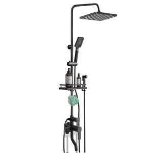 明装淋浴花洒套装全铜混水阀家用洗澡增压喷头卫浴室淋雨沐浴器