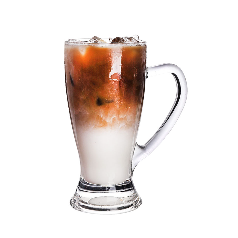 玻璃水果茶家用奶盖热饮把杯