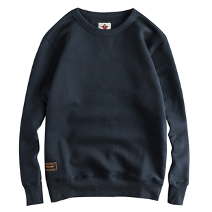 400G重磅加绒加厚基础纯色水洗复古圆领卫衣男 秋冬舒适保暖上衣