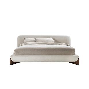 芬纳维亚传承 双人全真皮床 Turner特纳 大户型床羊羔绒布艺床1.8