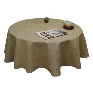 防水桌布轻奢高级感棉麻布艺大圆桌圆形餐桌台布现代简约茶几桌布