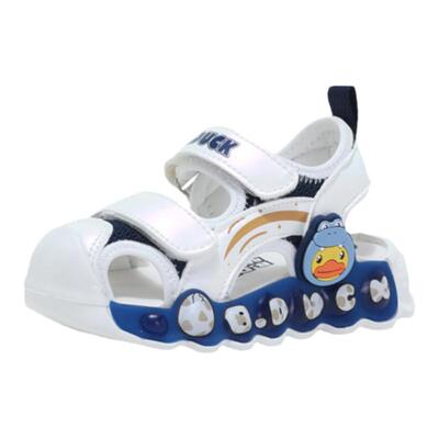 小黄鸭发光凉鞋包头亮灯