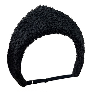 欧美2026新款英国复古羊羔毛毛绒发箍高颅顶头箍氛围感修饰发卡