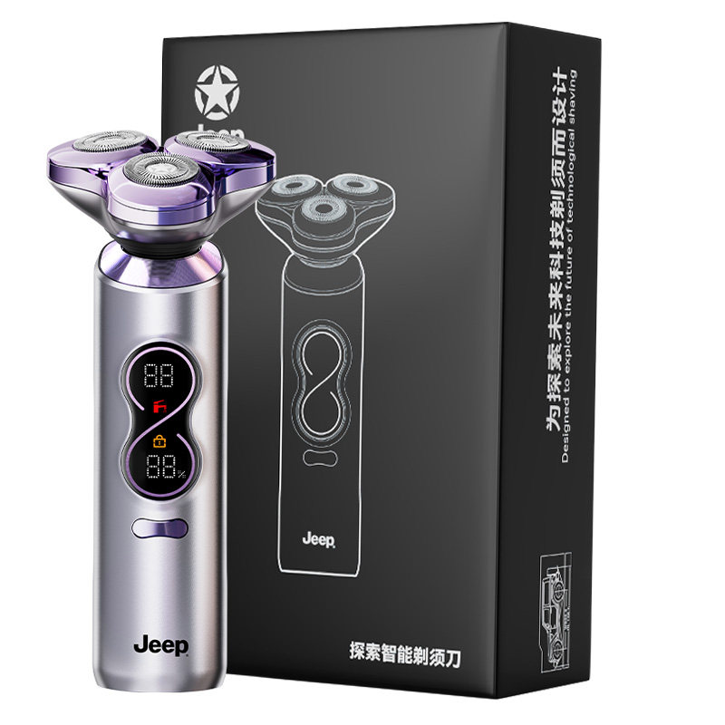 【教师节礼物】Jeep剃须刀E6男士电动旋转式刮胡干湿两用新款礼盒
