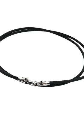 渡鸦原创地狱火纯银搭扣皮绳项链