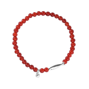 925纯银红玛瑙锦鲤手链女过年手镯闺蜜蛇年本命年手串高级感手饰