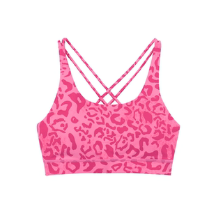 HARDSHIP|粉豹纹 瑜伽训练女款健身文胸豹纹印花交叉美背内衣