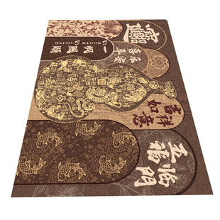 新中式进门地垫入户门垫轻奢高级家用地毯可裁剪玄关脚垫进宅大吉