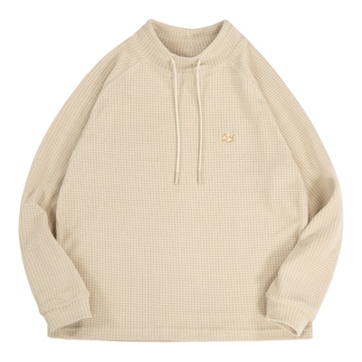 秋冬华夫格摇粒绒半高领卫衣