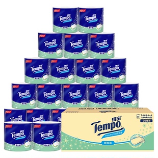 Tempo得宝无香有芯天鹅湖压花卷纸4层140g卫生纸巾可冲散