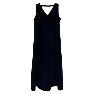 秋冬显瘦慵懒气质V领丝绒连衣裙