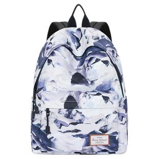 Forever cultivate水墨印花双肩包男高中生书包女大学生简约百搭