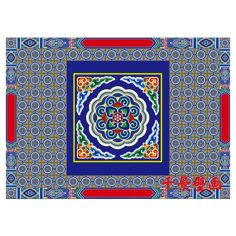 藏式花纹墙纸壁纸彩绘寺庙
