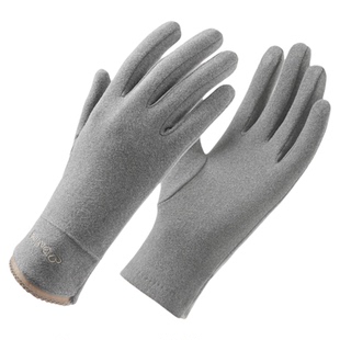 春秋手套女士户外骑车晨练德绒单层轻薄可触屏冬天骑电车保暖手套