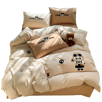 A类全棉卡通毛巾绣四件套